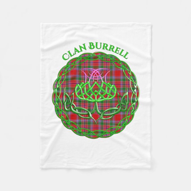 Couverture Polaire Burrell Scottish Tartan Celtic Thistle (Devant)