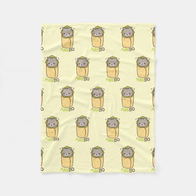 Couverture Polaire Burrito de chat de Purrito Kitty (Devant)