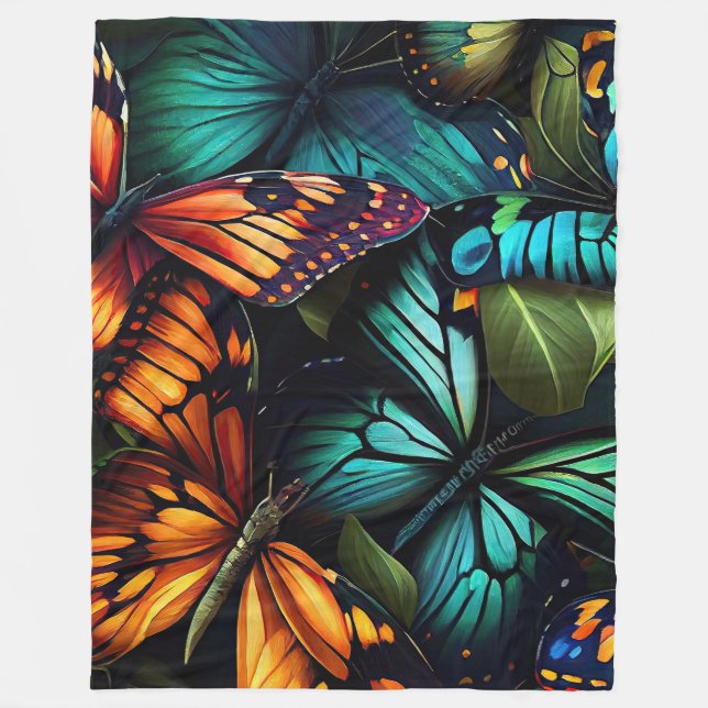 Couverture Polaire  Burst–Butterflies in Motion (Devant)
