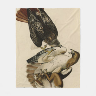 Couverture Polaire Buse à queue rouge des oiseaux d'Amérique d'Audubo