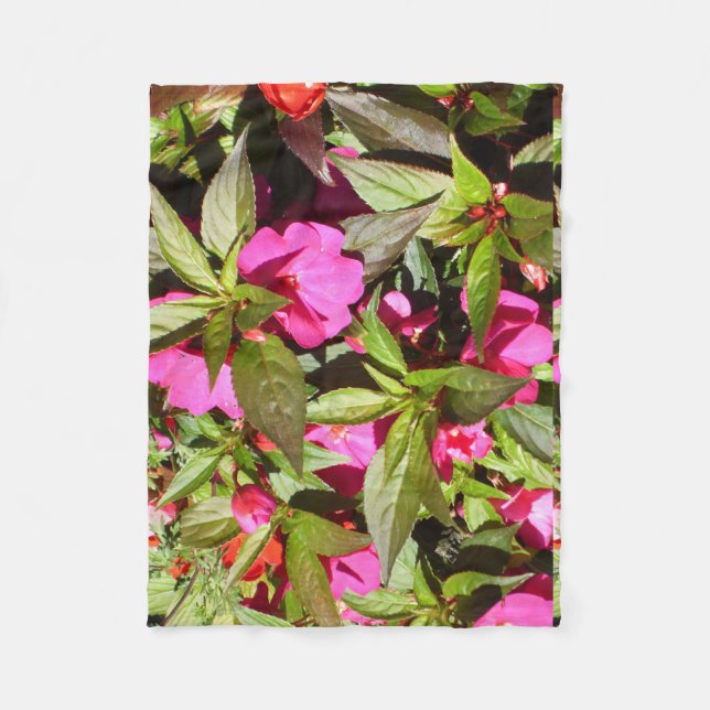 Couverture Polaire Busy Lizzie Rose et Vert (Devant)