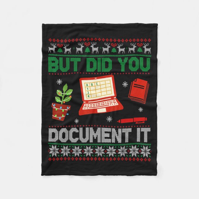 Couverture Polaire But Did You Doent It Funny Office Christmas Ugly S (Devant)