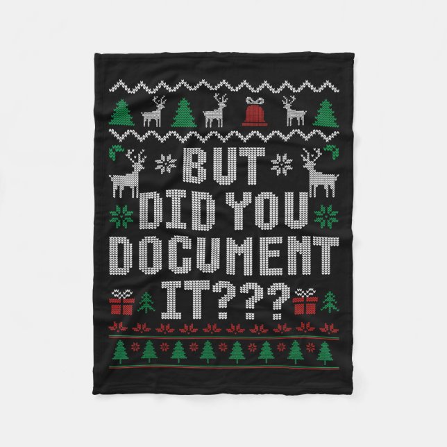 Couverture Polaire But Did You Doent It Funny Office Christmas Ugly S (Devant)