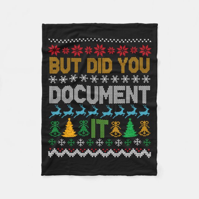 Couverture Polaire But Did You Doent It Ugly Funny Christmas Sweater  (Devant)