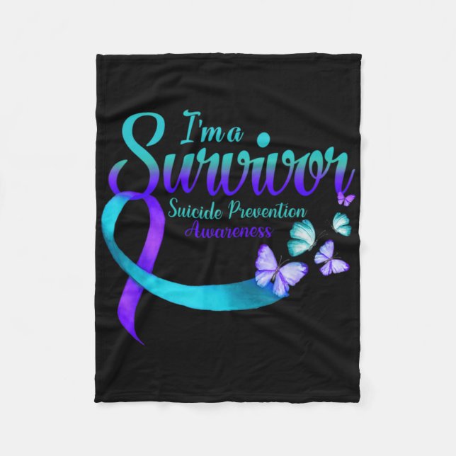 Couverture Polaire Butterfly Im A Survivor Suicide Prevention Awaren  (Devant)