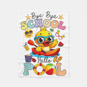 Couverture Polaire Bye Bye School Hello Pool Summer Break Funny Duck