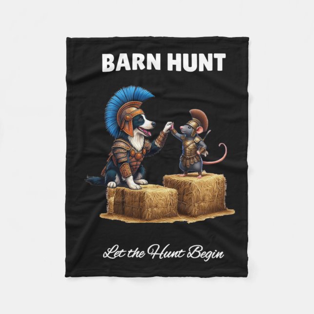 Couverture Polaire Byrn Hunt Lover - Cute Warrior Rat Et Border Coll (Devant)