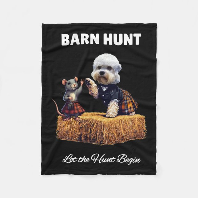 Couverture Polaire Byrn Hunt Lover - Jote Rat Et Dandie Dinmont Dog (Devant)