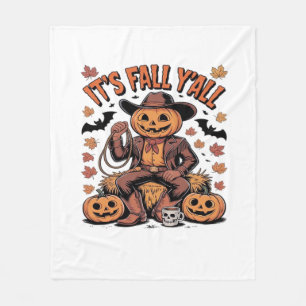 Couverture Polaire C’est l’automne Y’all Western Cowboy Citrouille Ha
