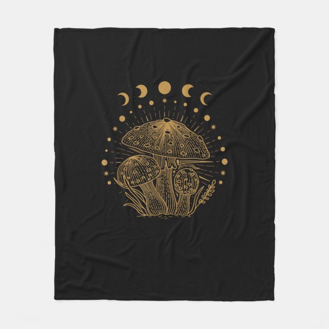 Couverture Polaire Cabane Champignon Esthétique Goblincore (Devant)