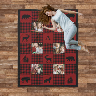 Couverture Polaire Cabane rustique confortable plaid rouge 6 Photo Mo