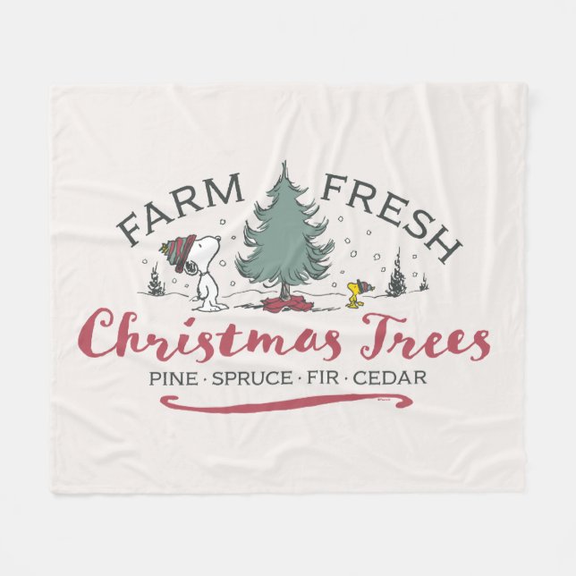 Couverture Polaire cacahuètes | Arbres de Noël frais de ferme (Devant (Horizontal))