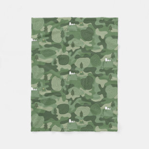 Couverture Polaire cacahuètes Camouflage Snoopy & Woodstock