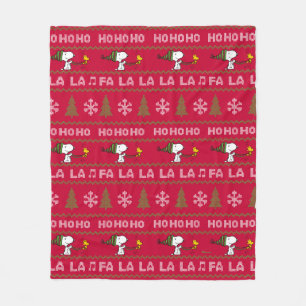 Couverture Polaire cacahuètes   Chandail de Noël Snoopy & Woodstock