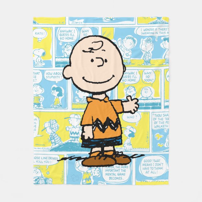 Couverture Polaire cacahuètes | Charlie Brown Motif de bande dessinée (Devant)