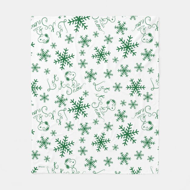 Couverture Polaire cacahuètes | Christmas Snoopy Let It Snow Motif (Devant)