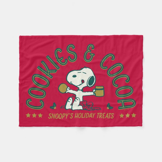 Couverture Polaire cacahuètes | Cookies et cacao Snoopy (Devant (Horizontal))