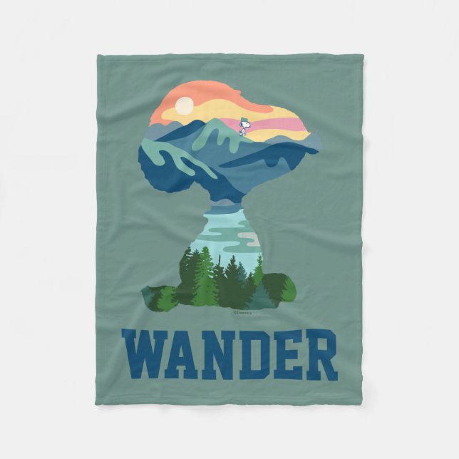 Couverture Polaire cacahuètes | Grand Portrait extérieur Snoopy (Devant)