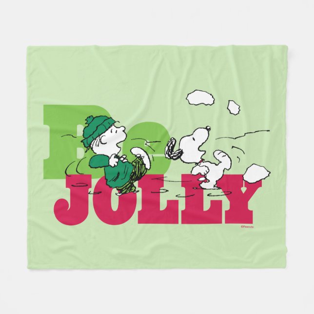 Couverture Polaire cacahuètes | Linus & Snoopy Be Jolly (Devant (Horizontal))