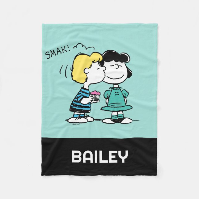 Couverture Polaire cacahuètes | Saint Valentin | Lucy & Schroeder (Devant)