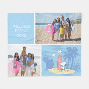 Couverture Polaire cacahuètes Snoopy Beach Ajouter Votre Nom Et P