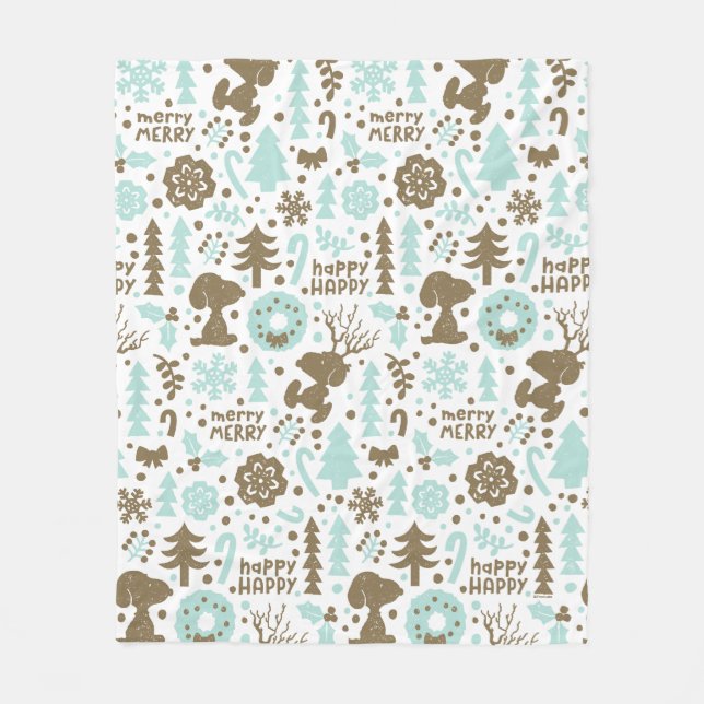 Couverture Polaire cacahuètes | Snoopy Frosty Motif de Noël (Devant)