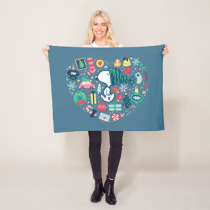 Couverture Polaire cacahuètes Snoopy Holiday Happiness Heart