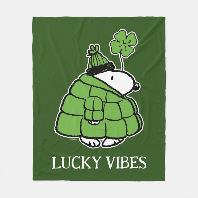 Couverture Polaire cacahuètes | Snoopy Lucky Clover (Devant)