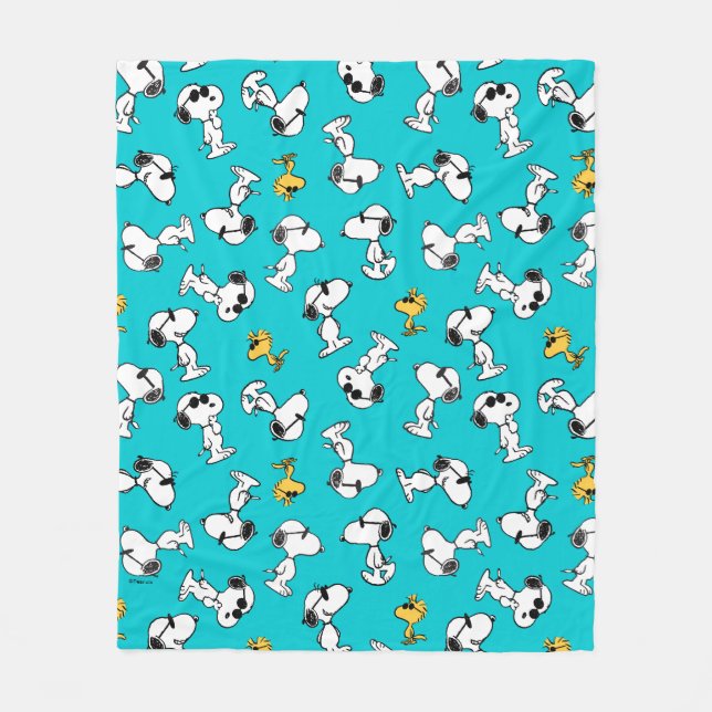 Couverture Polaire cacahuètes | Snoopy & Lunettes de soleil Motif (Devant)