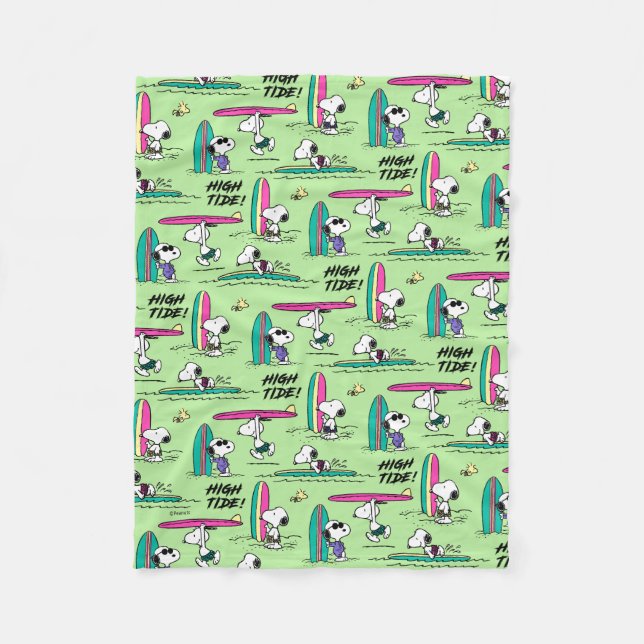 Couverture Polaire cacahuètes | Snoopy Ocean High Tide Motif (Devant)