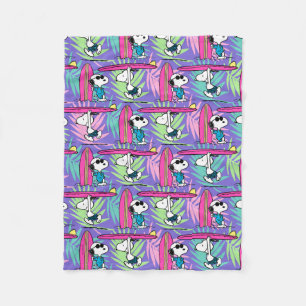 Couverture Polaire cacahuètes   Snoopy Purple Surf Motif
