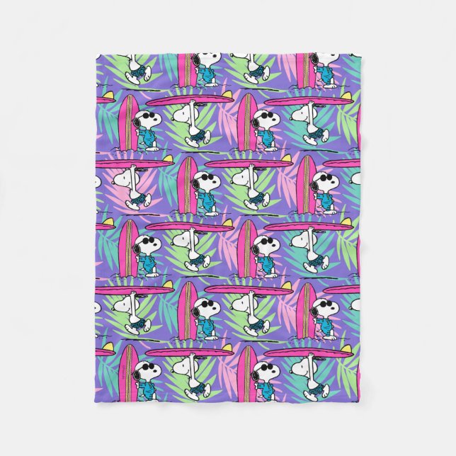 Couverture Polaire cacahuètes | Snoopy Purple Surf Motif (Devant)