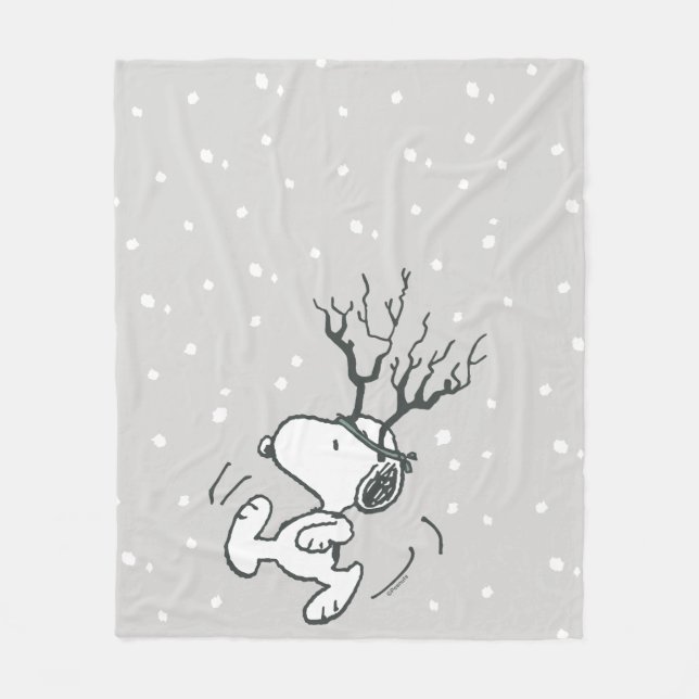 Couverture Polaire cacahuètes | Snoopy Reindeer (Devant)