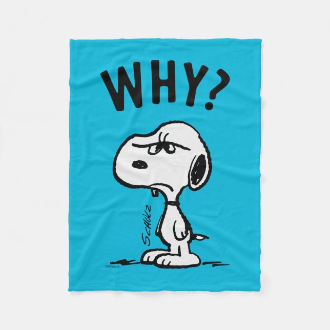 Couverture Polaire cacahuètes | Snoopy Se Demande Pourquoi ? (Devant)