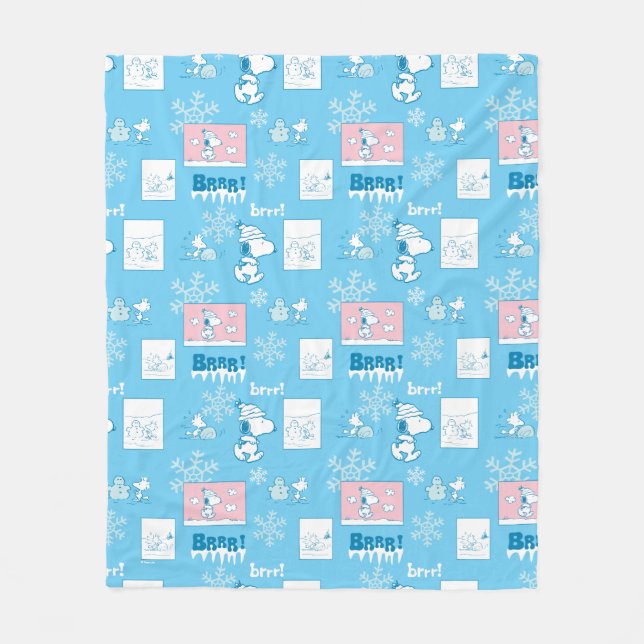 Couverture Polaire cacahuètes | Snoopy Snow Day Motif (Devant)