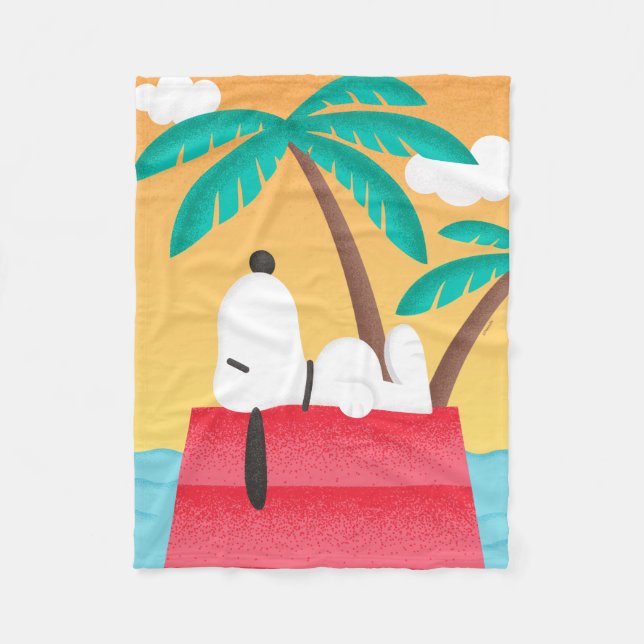 Couverture Polaire cacahuètes | Snoopy Tropical Deco Dreams (Devant)