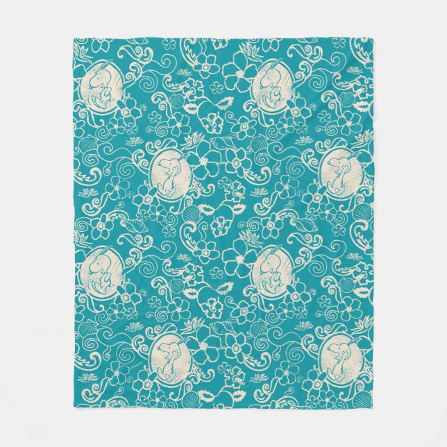 Couverture Polaire cacahuètes | Snoopy Turquoise Tropical Beach Motif (Devant)
