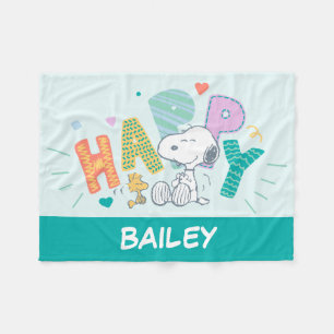 Couverture Polaire cacahuètes Snoopy & Woodstock Happy