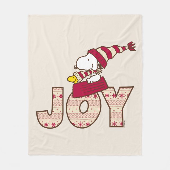 Couverture Polaire cacahuètes | Snoopy & Woodstock Joy Sled Ride (Devant)