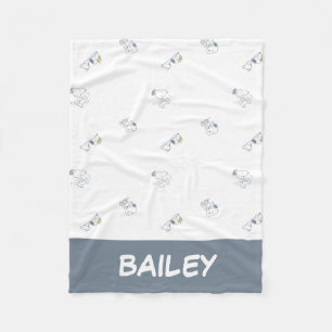 Couverture Polaire cacahuètes   Snoopy & Woodstock Motif gris doux