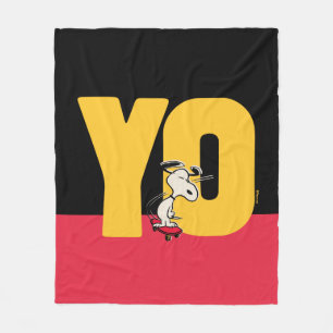Couverture Polaire cacahuètes Snoopy YO Skateboard