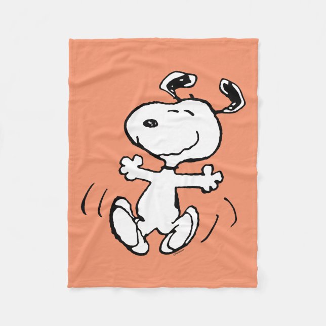 Couverture Polaire cacahuètes | Une Danse Heureuse Snoopy (Devant)
