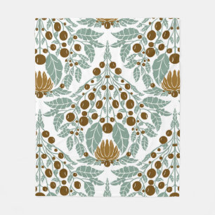 Couverture Polaire Cacao Art Nouveau et pétoncle Vintage à la menthe