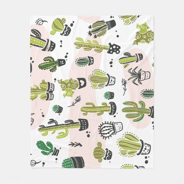 Couverture Polaire Cactus à main : vintage sans soudure. (Devant)