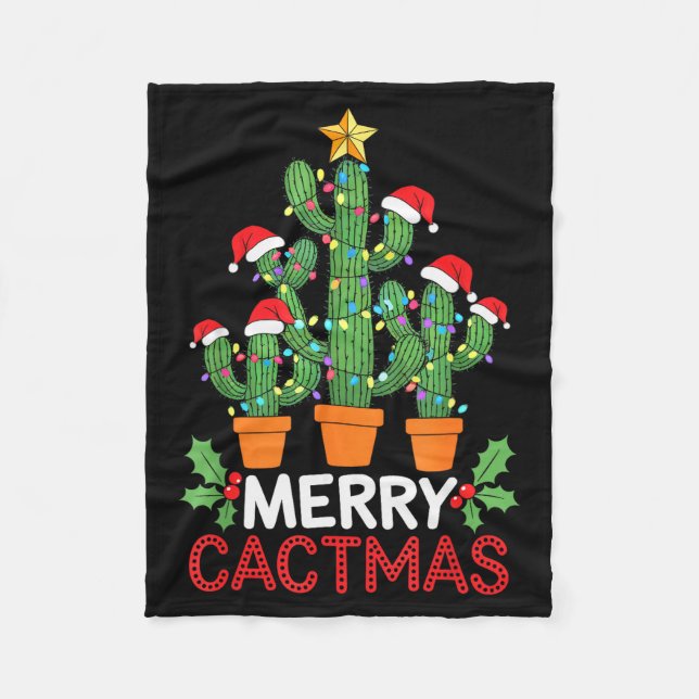 Couverture Polaire Cactus Christmas Tree Funny Merry Cactmas Cactus M (Devant)