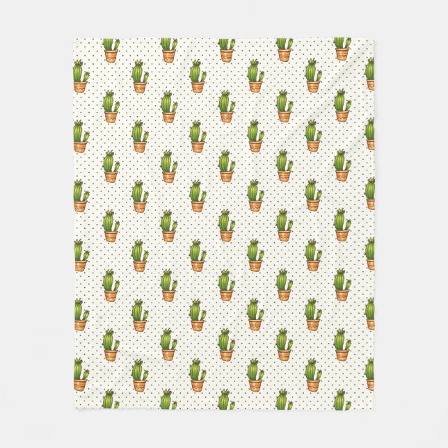 Couverture Polaire Cactus et motif de point succulent de Polk (Devant)