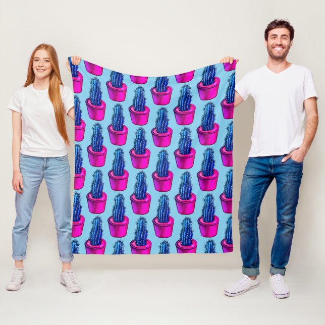 Couverture Polaire Cactus Lover Motif Plante  (En situation)