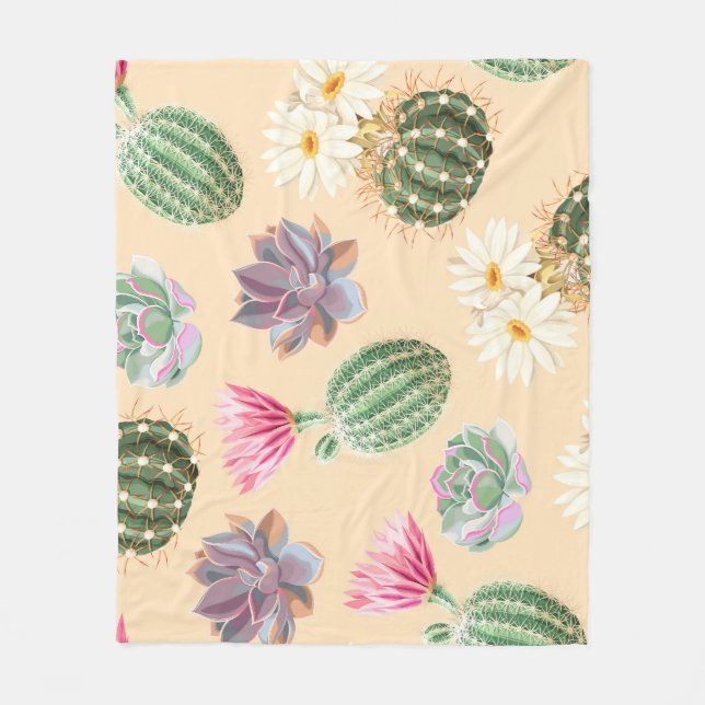 Couverture Polaire Cactus Succulent : Motif de détail élevé (Devant)