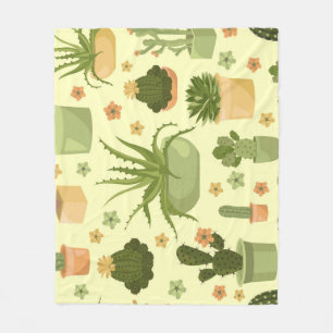 Couverture Polaire Cactus, succulents : vintage plantes ménagères mot