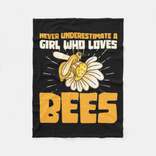 Couverture Polaire Cadeau apiculteur Une fille qui aime les abeille